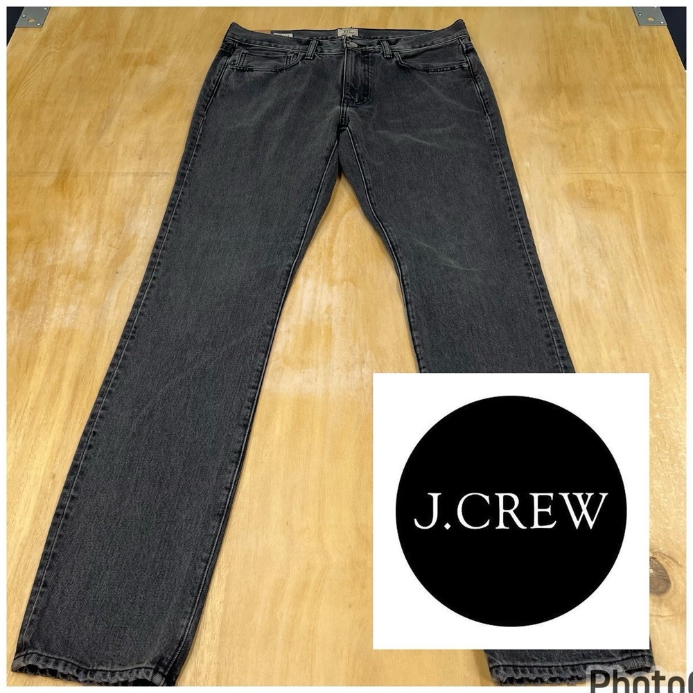 J. Crew 484 Denim Jeans Mens 32x34 Slim Fit Tapered Leg Cotton Washed Gray